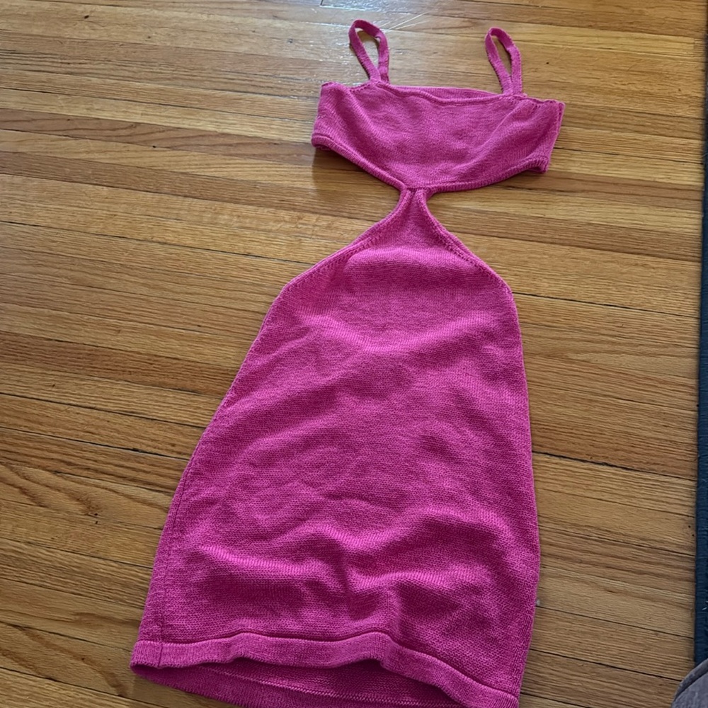 Pink cut out mini dress